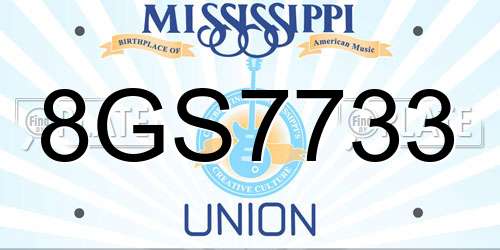8GS7733 Mississippi License Plate