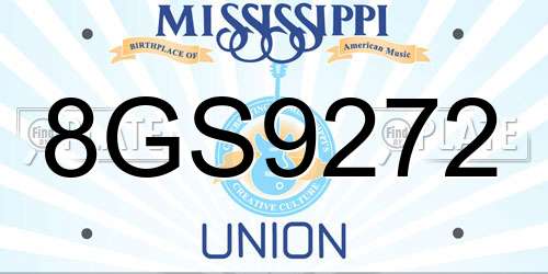 8GS9272 Mississippi License Plate
