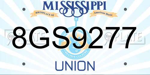 8GS9277 Mississippi License Plate
