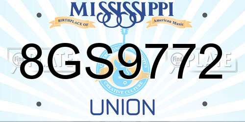 8GS9772 Mississippi License Plate