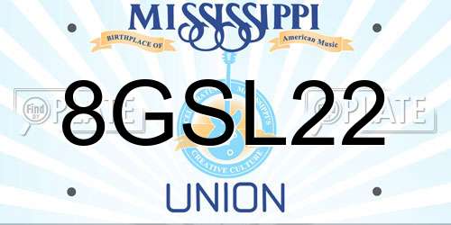 8GSL22 Mississippi License Plate