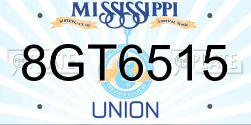 8GT6515 Mississippi License Plate
