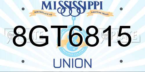8GT6815 Mississippi License Plate