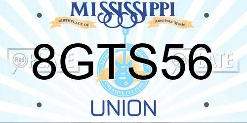 8GTS56 Mississippi License Plate