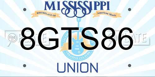 8GTS86 Mississippi License Plate