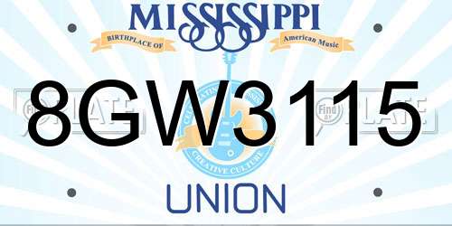8GW3115 Mississippi License Plate