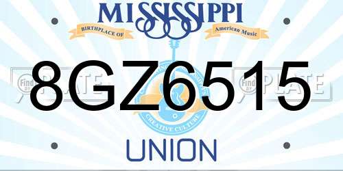 8GZ6515 Mississippi License Plate
