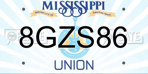 8GZS86 Mississippi License Plate