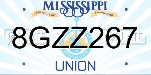 8GZZ267 Mississippi License Plate