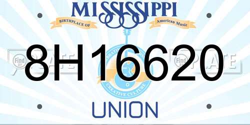 8H16620 Mississippi License Plate