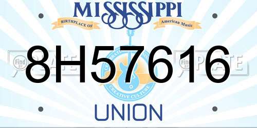 8H57616 Mississippi License Plate