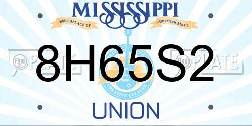 8H65S2 Mississippi License Plate