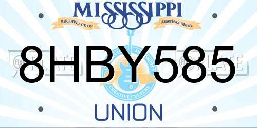 8HBY585 Mississippi License Plate