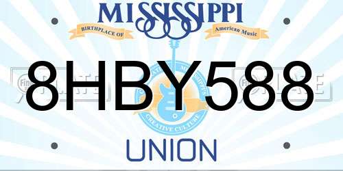 8HBY588 Mississippi License Plate
