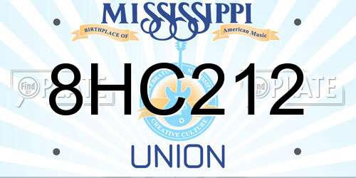 8HC212 Mississippi License Plate