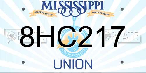 8HC217 Mississippi License Plate