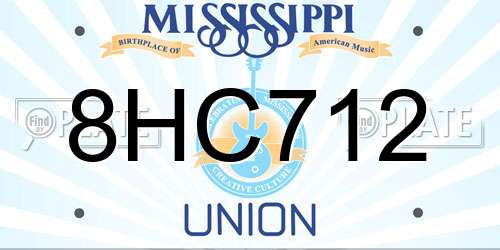 8HC712 Mississippi License Plate