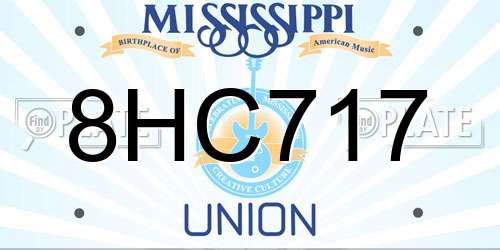 8HC717 Mississippi License Plate