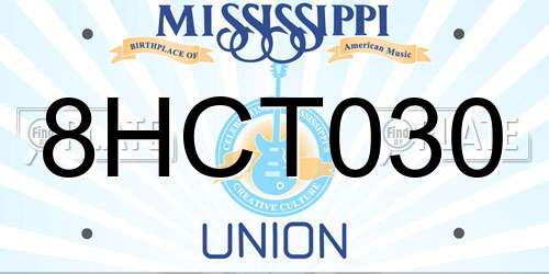 8HCT030 Mississippi License Plate