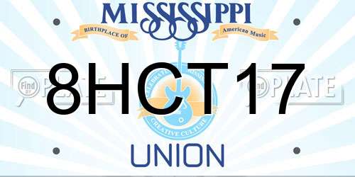 8HCT17 Mississippi License Plate