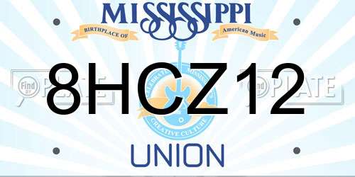 8HCZ12 Mississippi License Plate