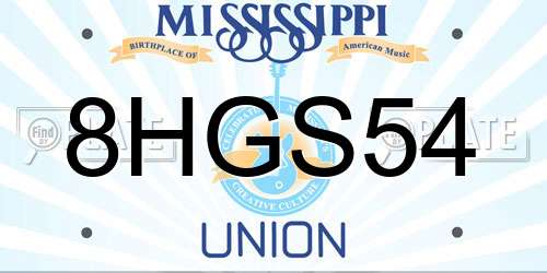 8HGS54 Mississippi License Plate