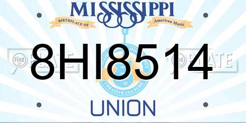 8HI8514 Mississippi License Plate