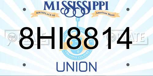 8HI8814 Mississippi License Plate