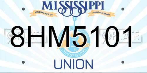 8HM5101 Mississippi License Plate