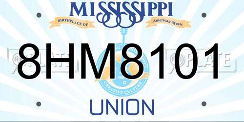 8HM8101 Mississippi License Plate