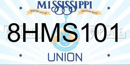 8HMS101 Mississippi License Plate