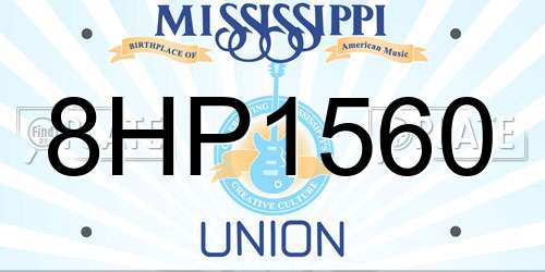 8HP1560 Mississippi License Plate
