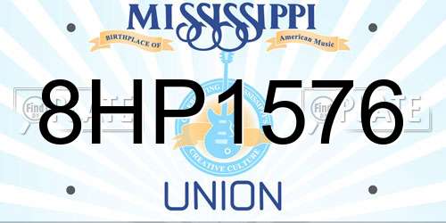 8HP1576 Mississippi License Plate