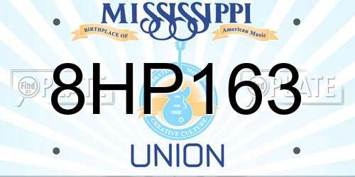 8HP163 Mississippi License Plate
