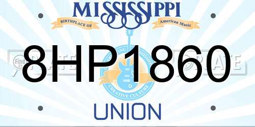 8HP1860 Mississippi License Plate