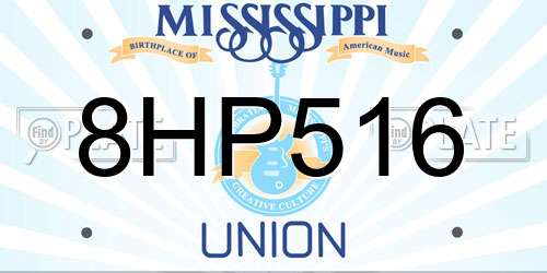 8HP516 Mississippi License Plate