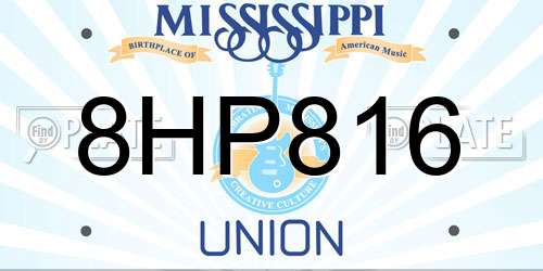 8HP816 Mississippi License Plate