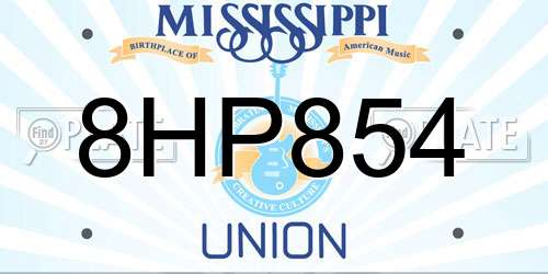 8HP854 Mississippi License Plate