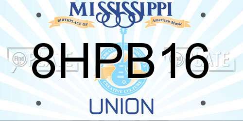 8HPB16 Mississippi License Plate