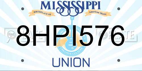 8HPI576 Mississippi License Plate