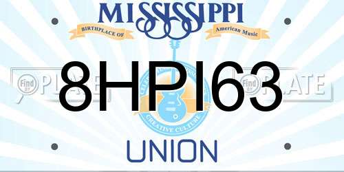 8HPI63 Mississippi License Plate
