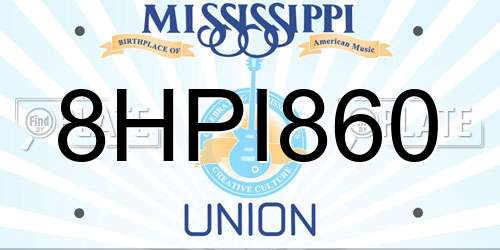 8HPI860 Mississippi License Plate