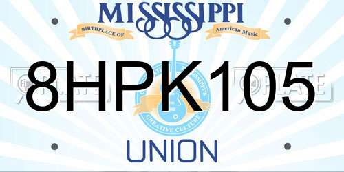 8HPK105 Mississippi License Plate