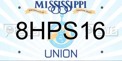 8HPS16 Mississippi License Plate