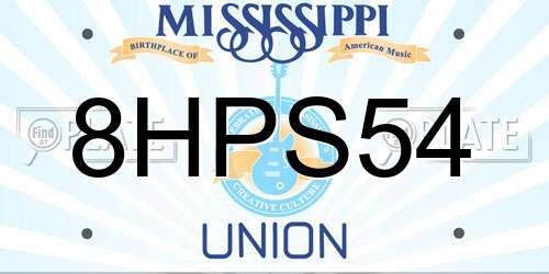 8HPS54 Mississippi License Plate