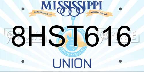8HST616 Mississippi License Plate