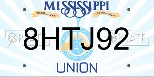 8HTJ92 Mississippi License Plate