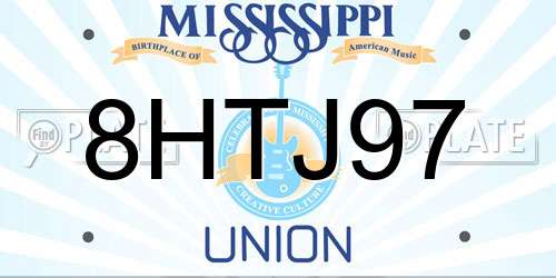 8HTJ97 Mississippi License Plate