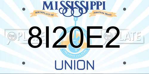 8I20E2 Mississippi License Plate