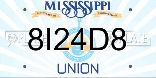 8I24D8 Mississippi License Plate